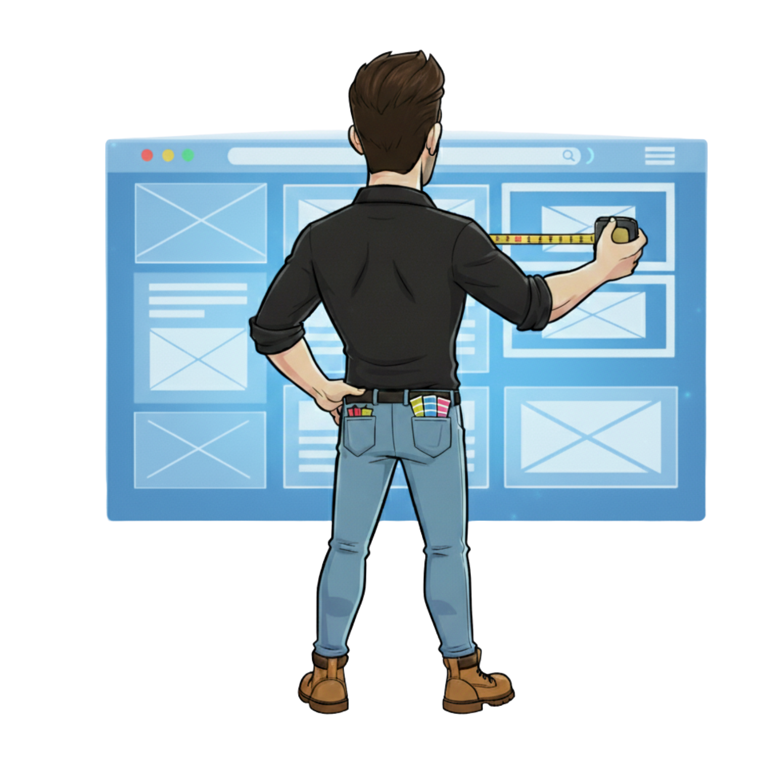 Custom website design mockups and branding elements showcasing unique business identity