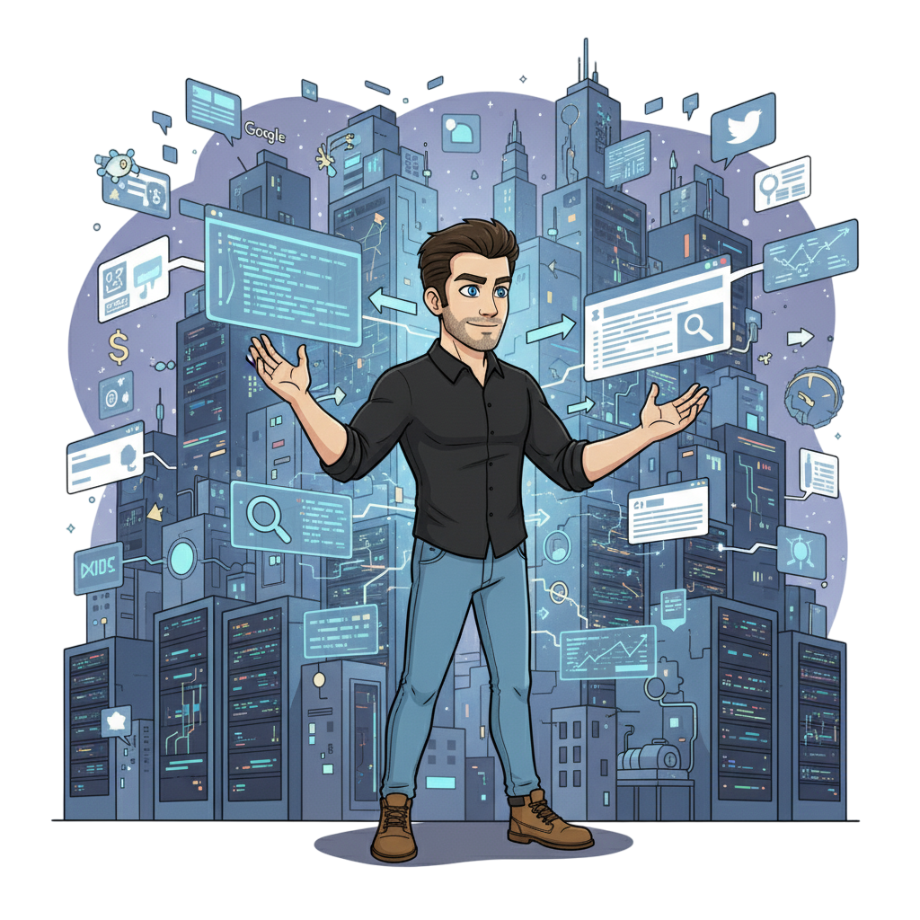 SEO optimization dashboard showing search rankings, traffic growth, and digital marketing analytics